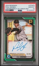 2024 Bowman Chrome Prospect Autographs Paul Skenes #CPAPS Green Ref 33/99 PSA 10