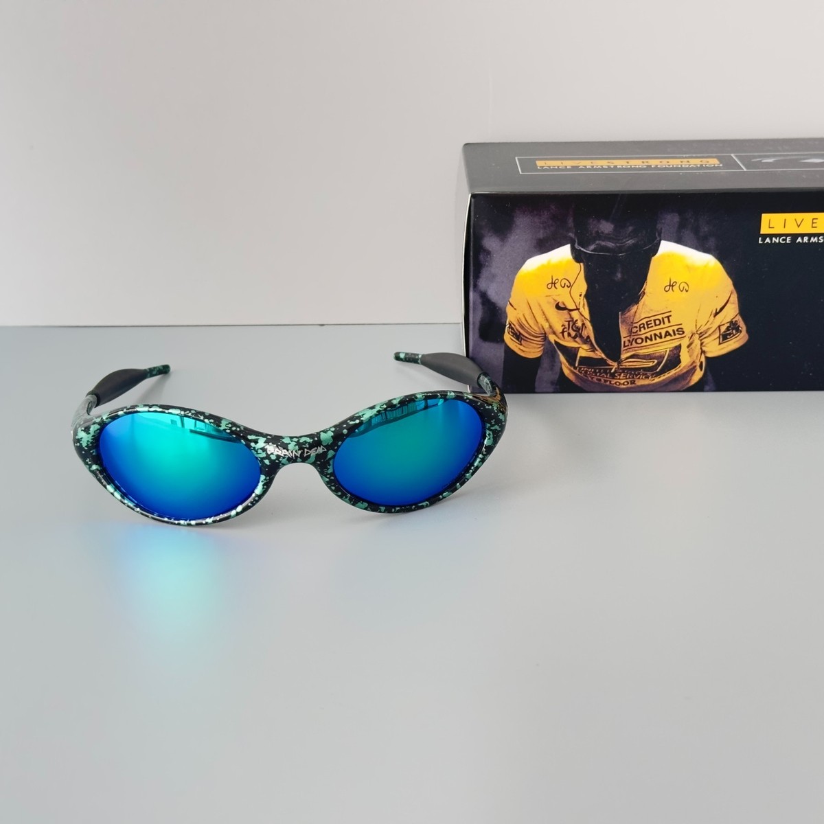 小物 Oakley Brain dead eyejacket Oakley x Brain Dead Eye Jacket Green Drip Sunglasses Hype Y2K