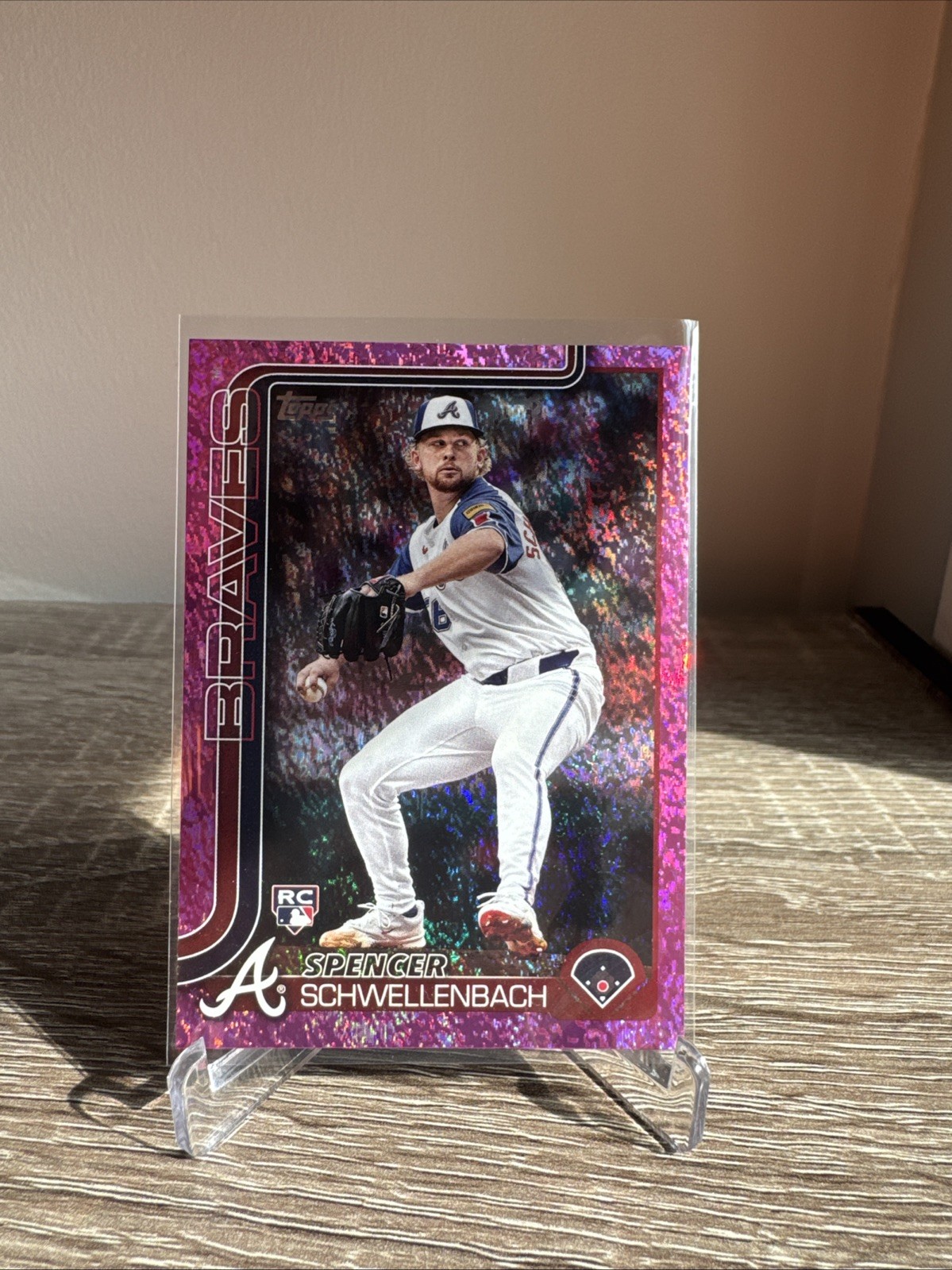 2025 Topps Series 1 SPENCER SCHWELLENBACH PINK Holo Foil Parallel Braves RC #103