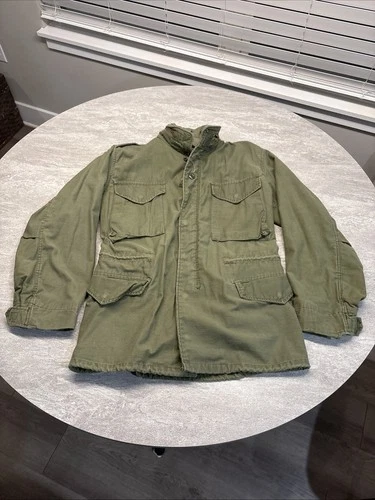 US Military Jacket Small OG 107 Alpha Industries M65 Field Coat 60s Vietnam VTG