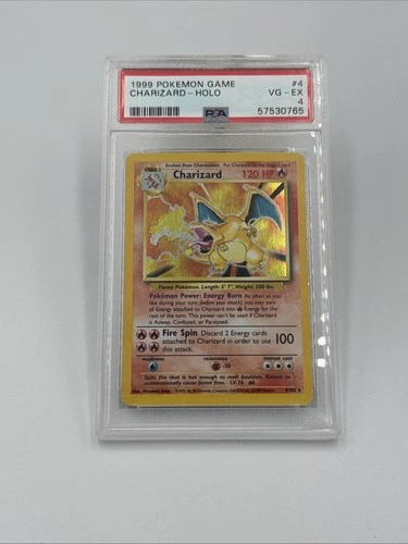 RARE 1999 Pokemon Base Set Charizard #4 Holo PSA 4
