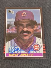 1985 Donruss DAVEY LOPES Cubs In-Person Signed Autographed AUTO