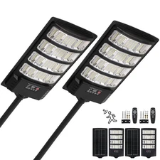 Solar Powered Outdoor Lights, 6500K Large LED Flood Lighting with Motion Sens...