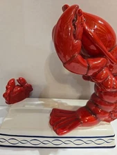 Super Rare Vintage Ceramic  LOBSTER Crab Statue Dish Pottery Japan Figurine Coll