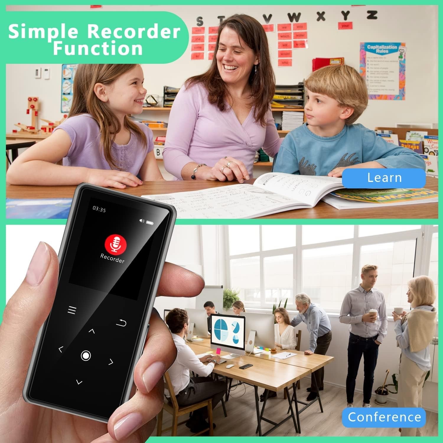 64GB MP3 Player with Bluetooth 5.2 & HiFi Sound - Portable Music Entertainment