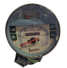 Speedometer VESPA LML 2T Stella 100mm Grey Face 120km/h Orange Needle PX Adapt