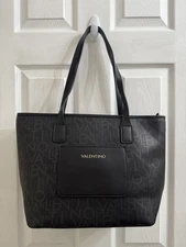 Valentino by Mario Valentino Italy Leather black Tote Soho Monogram bag 