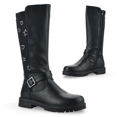 Mädchen Kinder Kinder Reißverschluss Schule Winter Freizeit halbhohe Biker Stiefel Schuhe Größe