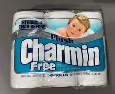 Vintage 1980s Charmin White Toilet Paper 4-pack Sealed NOS NEW