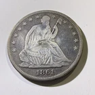 1861 seated liberty half dollar VF Details Nice Looking Coin