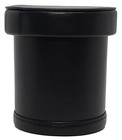 Spanish Poker Dice Ivory Tone + Black PU Leather Red Felt Lined Cup w/Lid Tray — photo 8
