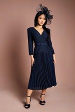 Coast Navy Fit & Flare Dress Womens Occasion Dresses