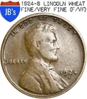 1924-S Lincoln Wheat Cent Penny 1c - FINE/VERY FINE (F/VF)