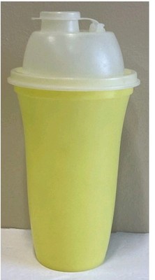Tupperware Quick Shake Mixer Blender (2 Cup) Yellow 3 Piece Flip Top #844
