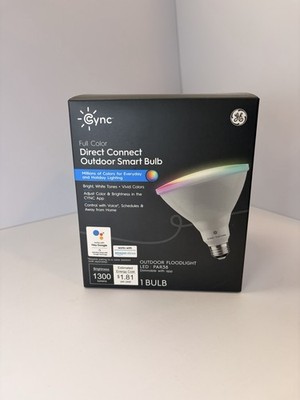 GE - Cync Smart Full Color Direct Connect Outdoor Light Bulb PAR38 Bulb 90W*111
