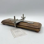 Antique Vintage Wood & Metal Small Press English Manual Tie Iron