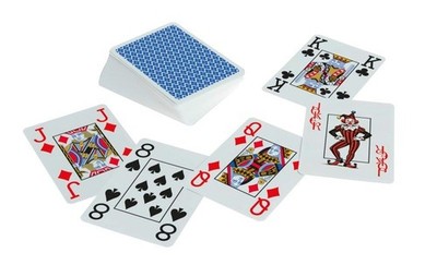 Pokerkarten Blau 100% Plastik Jumbo Index Spielkarten 4 Eckzeichen Neu OVP