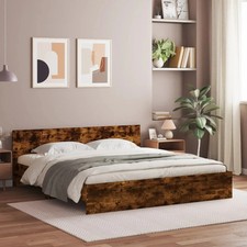 Modern Wooden Super King Size 1.8m Bed Frame Base With Headboard Wood Beds Solid