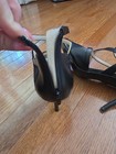 Nine West Size 9 Black Leather Peep Toe Crosscross Straps Heels Pumps Mesh Zip — photo 8