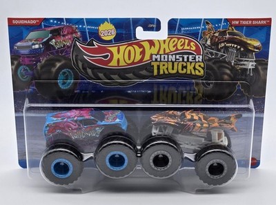 Hot Wheels Monster Trucks New 2026 Squidnado vs HW Tiger Shark 2 Pack