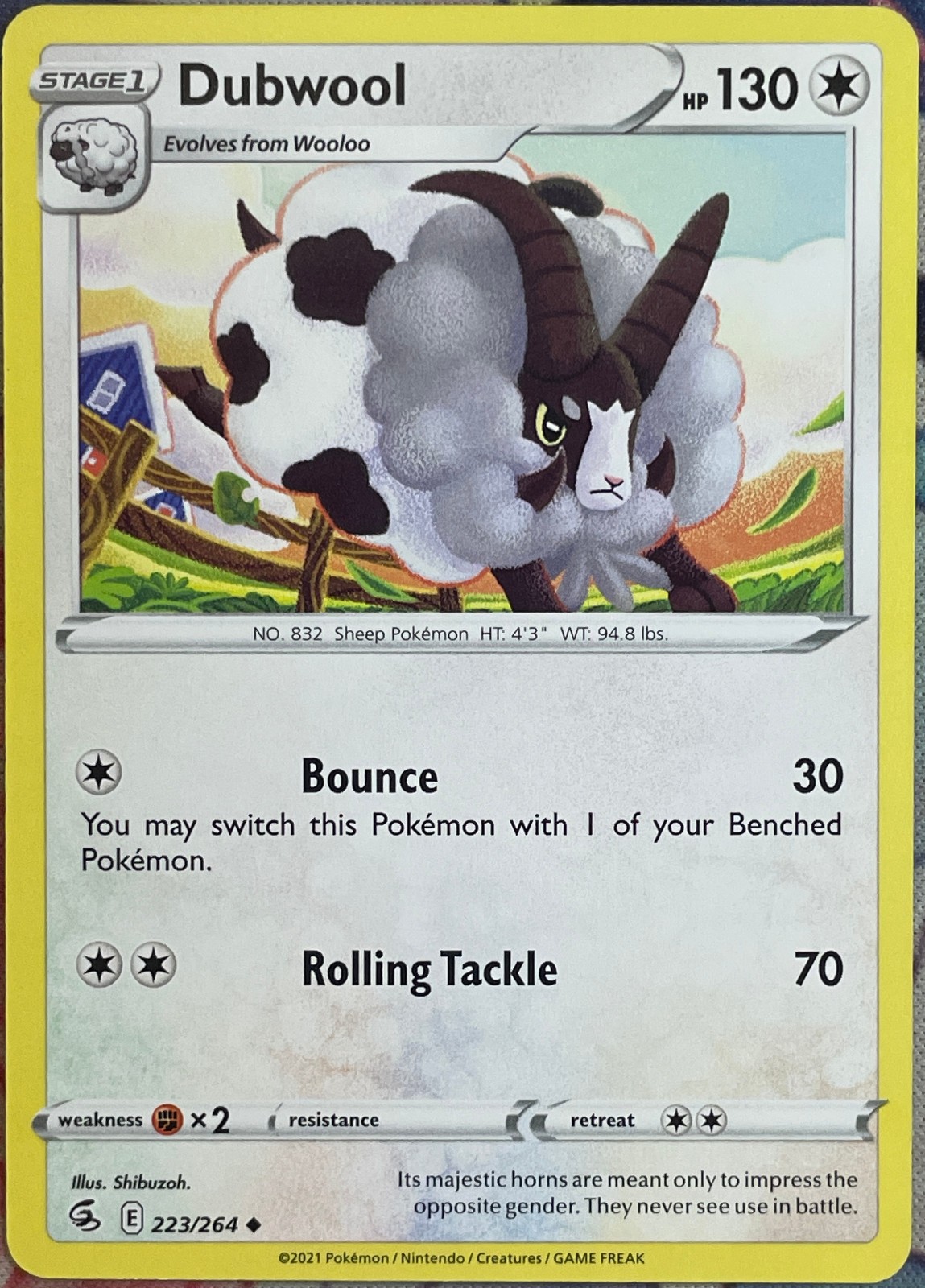 Dubwool - 223/264 - Fusion Strike Pokemon 2021