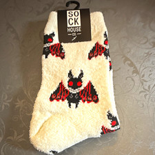 Sock House Co. Women s White Bat Halloween Crew Socks, One Size, Soft, 1 Pair