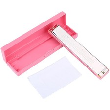 24 Holes Key Harmonica, Mouth Organ Metal Harmonica Wind Instrument with Padd...