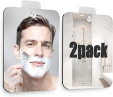 Betus 2Pcs Shower Mirror Fogless Shaving Shatterproof Acrylic Bathroom Mirror