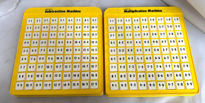 2 Lakeshore Learning Multiplication & Subtraction Math Machine Facts set Clean