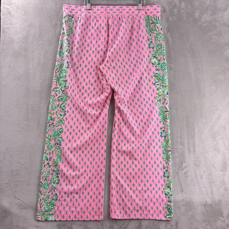 Pantalones Lilly Pulitzer Bal Harbour Palazzo para mujer talla XL rosa verde pierna ancha Foto 2 de 4