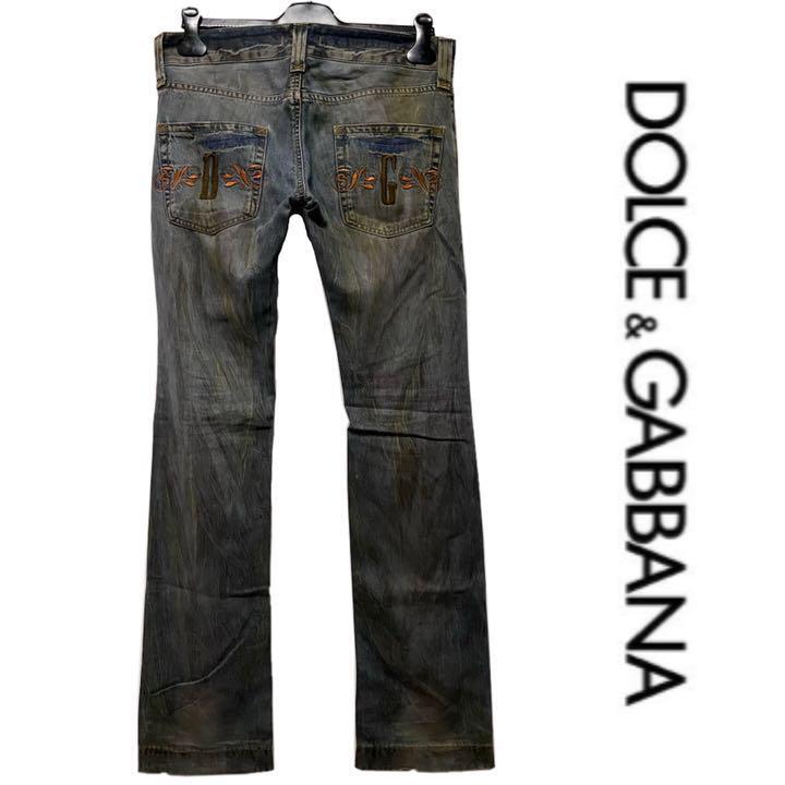 Dolce&Gabbana Men L Jeans Embroidery Vintage Processing Luxury Vintage Modern