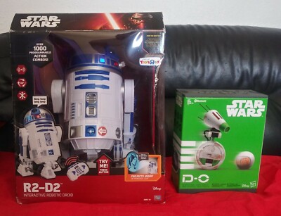 Star Wars Thinkway Toys R2D2 and Hasbro D-O Interactive Droids