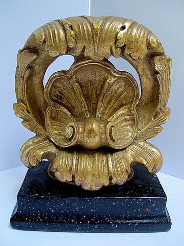 Fermalibro singolo vintage neoclassico italiano oro dorato foglia di acanto ~ alto 7" - Foto 2 di 6