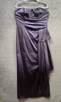 COAST Maxi Evening Dress Size 14 Strapless Purple Womens | eBay
