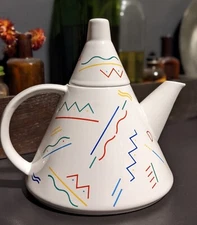 Toscany Collection Memphis Mid Century Postmodern Teapot Made in Japan RARE