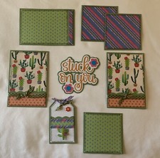 STUCK ON YOU Premade Scrapbook Page Mat Set SEWN