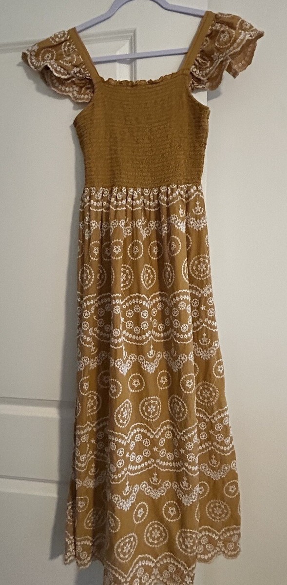 J Gee /Maxi Dress Boho/On/Off The Shoulder/Smocked Top/Embroidered Skirt/Sz  Med | eBay