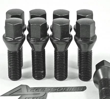 20 Pc AUDI Black Lug Bolts Nuts Set 14m x 1.50 # AP-820BK