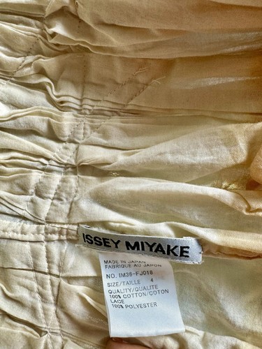 Rare vtg Issey Miyake origami dress 2pc beige ombre,cotton & lace,pleats M/L - 第 17/18 張圖片