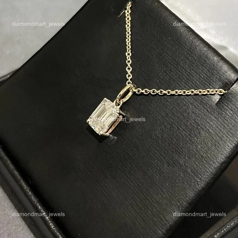 Bijoux collier de naissance avril chaîne boho à broches en or jaune 14 carats... - Photo 3/4