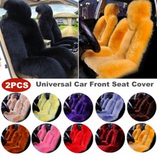 2pcs Genuine Australian Sheepskin Fur Long Wool Car Front Seat Cover Warm Winter 2pcs Genuine Australian Sheepskin Fur Long Wool Car Front Seat Cover Warm Winter