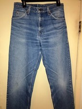 Vintage 90s LEVIS 550 Relaxed Jeans 31x33 Light Faded Whiskered Orange-Tab USA