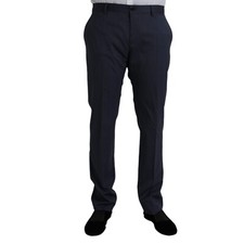 DOLCE & GABBANA Pants Blue Wool SlimFit Dress Formal Trouser IT52/W38/XL 1050usd