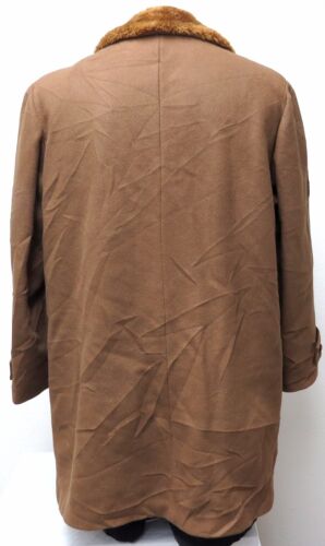 vtg Zero King LIGHT BROWN HEAVY WOOL COAT sz 42 Fleece Lining buttons 60s/70s L - Picture 2 of 9