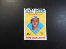 1988 Topps Cloth Blank Back Test Baseball Card Tim Wallach Expos Promo Proof
