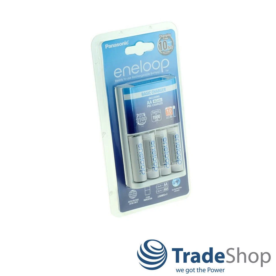 Set: Panasonic eneloop Basic Charger Ladegerät BQ-CC51E mit 4x eneloop AA Akkus - Bild 3 von 4