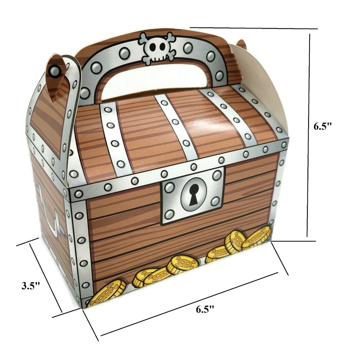 12 Pack Pirate Treasure Chest Treat Box (6.5