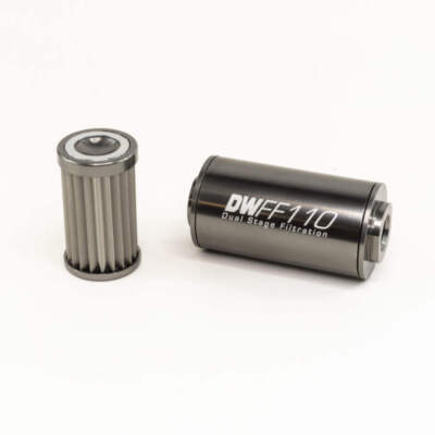 DeatschWerks Stainless Steel 10AN 10 Micron Universal Inline Fuel Filter Housing