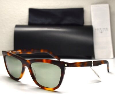 SAINT LAURENT SL515 003 WOMEN HAVANA GREEN CAT EYE SUNGLASSES