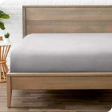 Twin XL Fitted Sheet Premium 1800 Ultra-Soft Microfiber Wrinkle Resist Grey